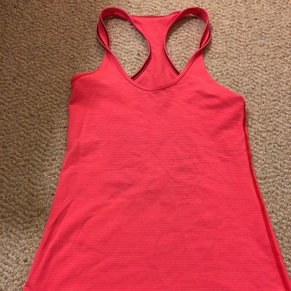 Lululemon coral striped racerback